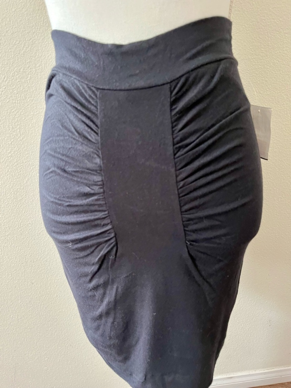 Macy's Black Ruched High-Waist Pencil Skirt